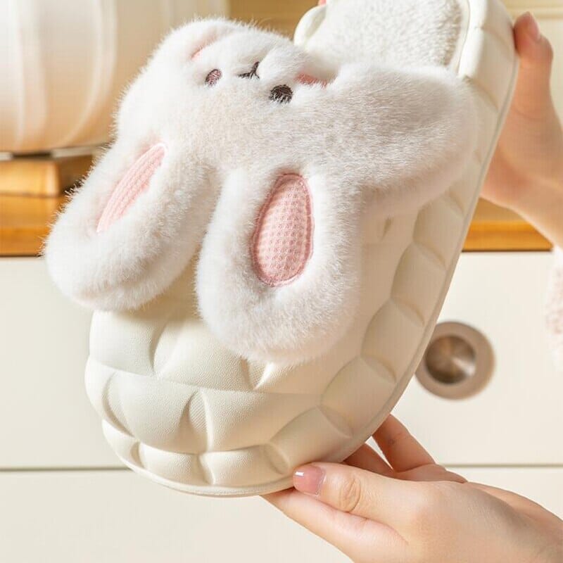 2022 Winter Cartoon Plush Slippers Surface Waterproof Indoor Slippers Warm Plush Lining Removable Women's Shoes Christmas Gift 0 Criativaê