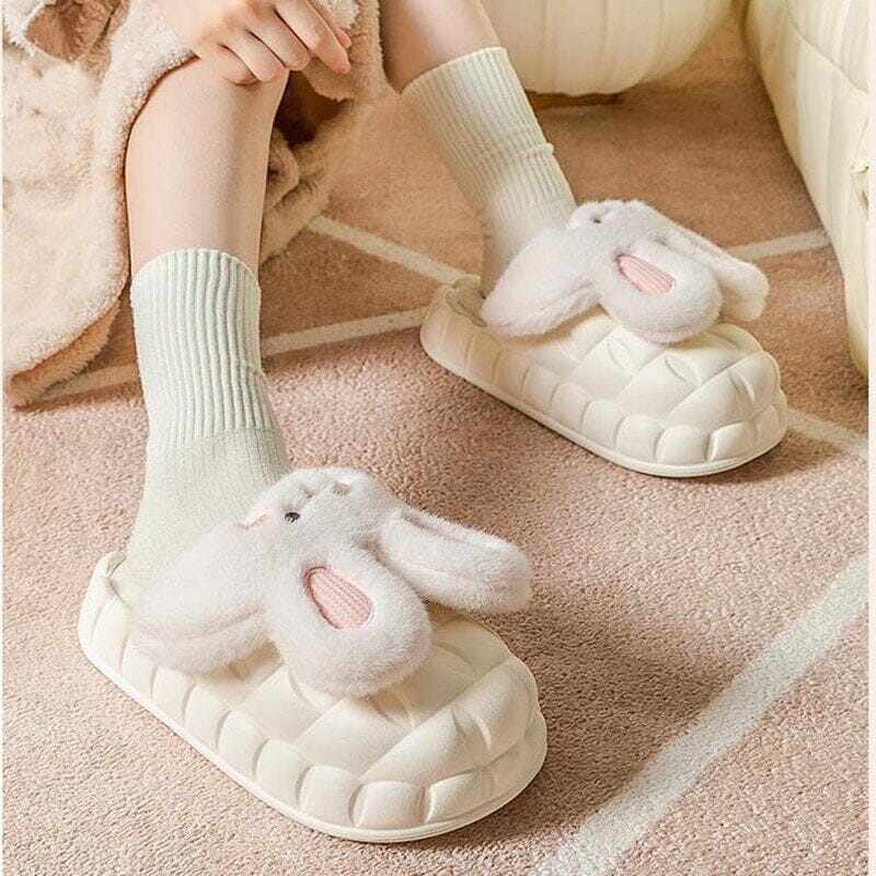 2022 Winter Cartoon Plush Slippers Surface Waterproof Indoor Slippers Warm Plush Lining Removable Women's Shoes Christmas Gift 0 Criativaê