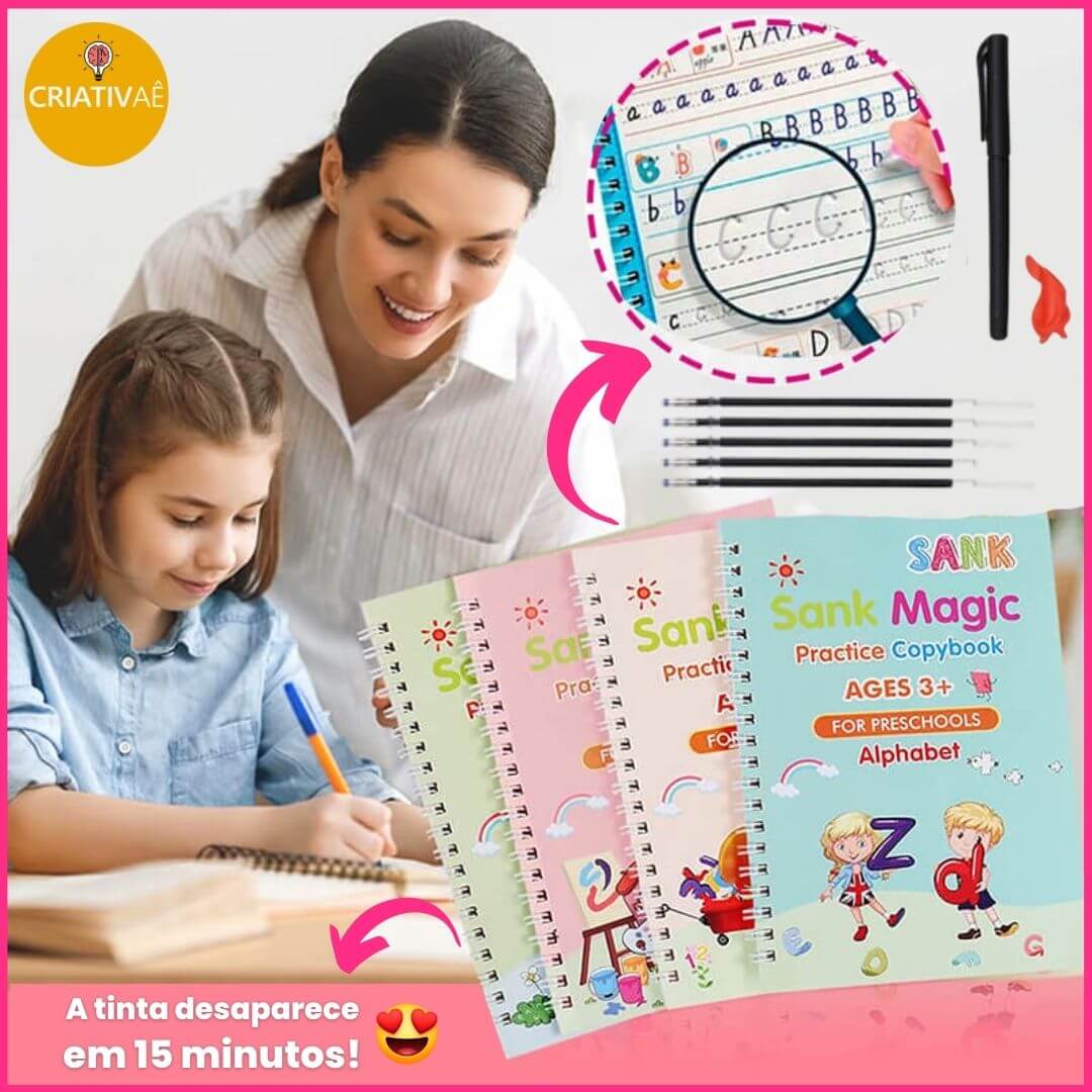 +5 Refis de Tinta Especial para Caneta do Caderno de Caligrafia Mágico Reutilizável Criativaê