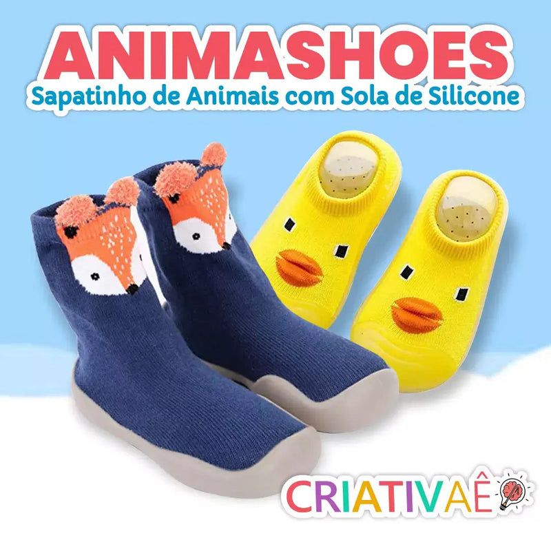 Animashoes - Sapatinho de Animais com Sola de Silicone Criativaê 