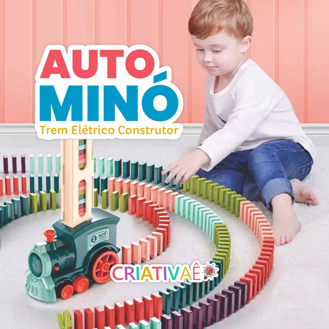 Auto Minó - Trem Elétrico Mágico Construtor com Efeito Dominó I&C 3 Criativaê