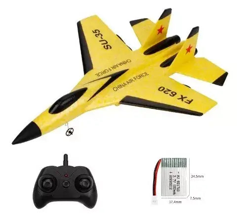 Avião de Controle Remoto Caça SU-35 + Brinde Exclusivo 3+ Criativaê Amarelo