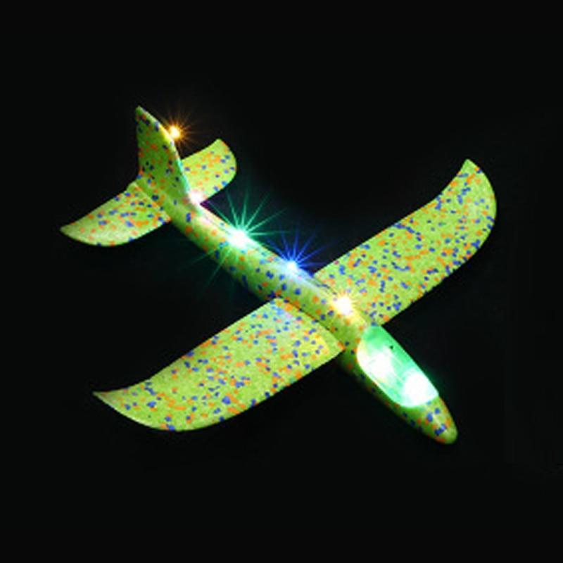 Avião Planador Inquebrável I&C 3 Criativaê Verde com Luzes 