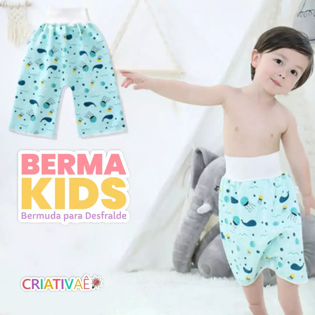Berma Kids - Bermuda Impermeável para Desfralde I&C 3 Criativaê