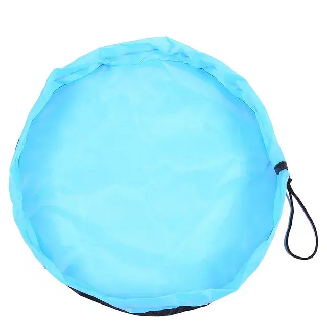 Brincou Guardou - Tapete Saco Porta Brinquedo + Brinde Exclusivo Criativaê 50 cm de Diâmetro Azul Claro