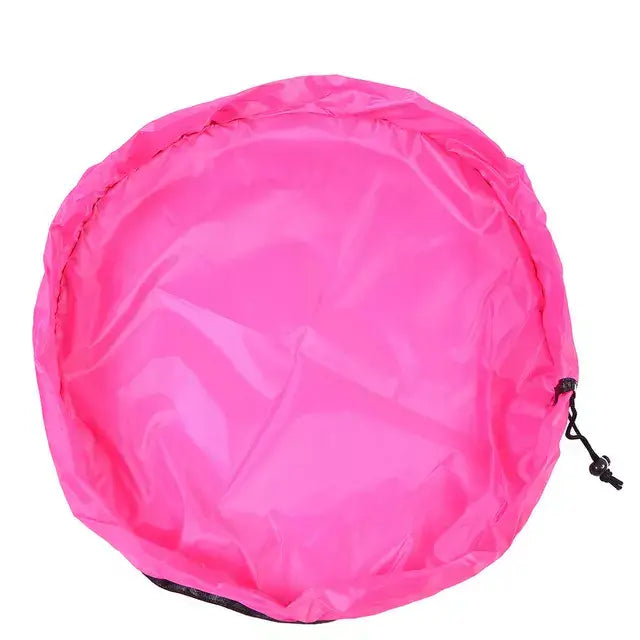 Brincou Guardou - Tapete Saco Porta Brinquedo + Brinde Exclusivo Criativaê 50 cm de Diâmetro Rosa