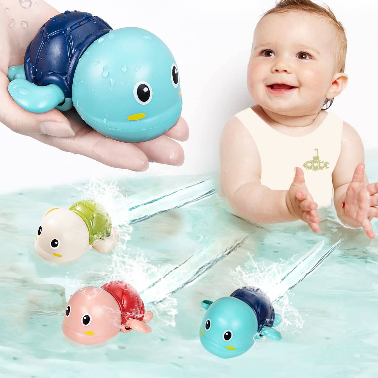 Brinquedo de Banho para Crianças Bichinhos Nadadores - Tartarugas, Sapinhos, Pinguins e Patinhos Criativaê
