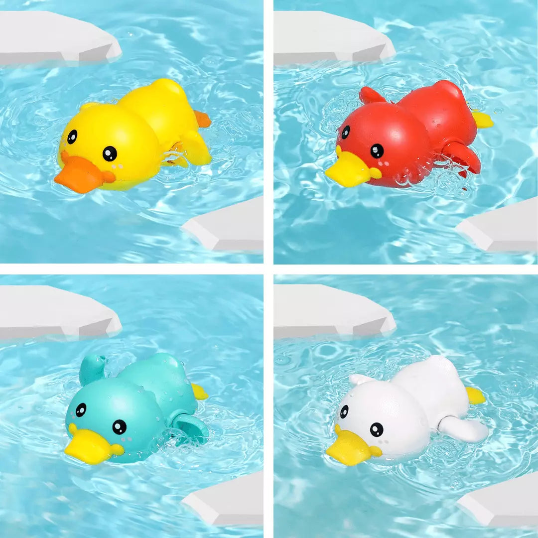 Brinquedo de Banho para Crianças Bichinhos Nadadores - Tartarugas, Sapinhos, Pinguins e Patinhos Criativaê 4 Patinhos