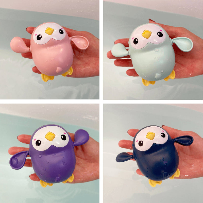 Brinquedo de Banho para Crianças Bichinhos Nadadores - Tartarugas, Sapinhos, Pinguins e Patinhos Criativaê 4 Pinguins 
