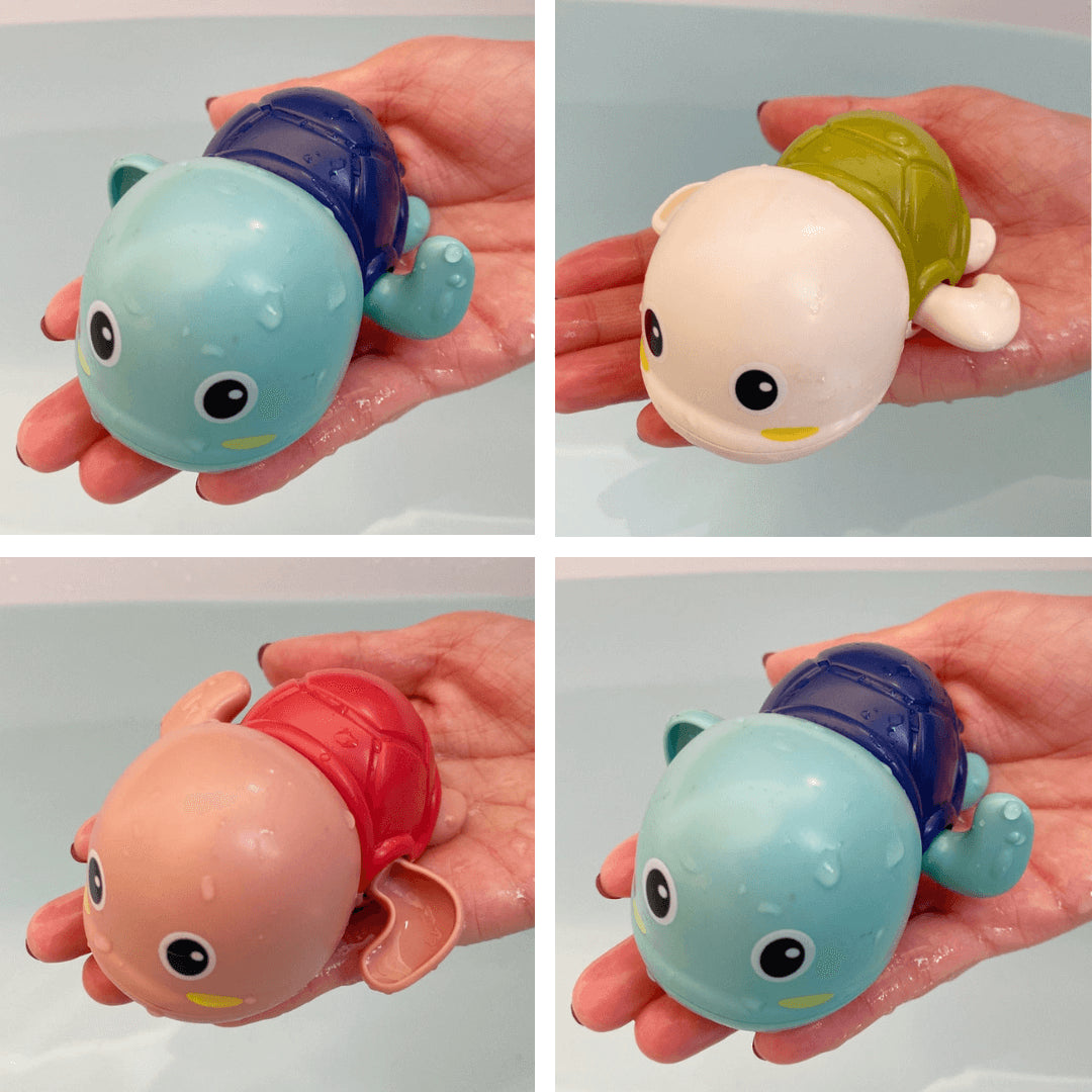 Brinquedo de Banho para Crianças Bichinhos Nadadores - Tartarugas, Sapinhos, Pinguins e Patinhos Criativaê 4 Tartaruguinhas