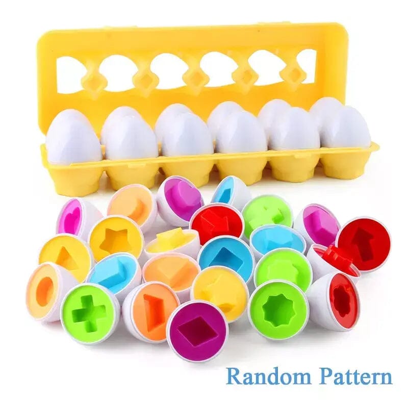 Caixa de Ovos Mágicos Montessori Brinquedo Sensorial Educacional I&C 3 Criativaê 12 PCS Geometric