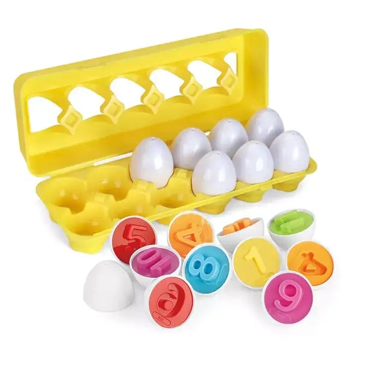 Caixa de Ovos Mágicos Montessori Brinquedo Sensorial Educacional I&C 3 Criativaê 12PCS Números 