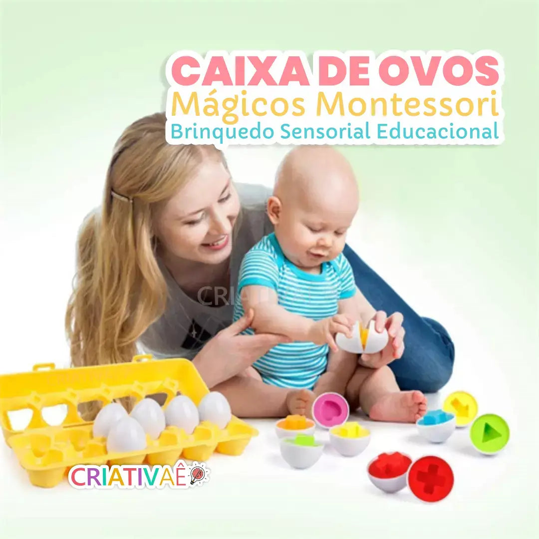 Caixa de Ovos Mágicos Montessori Brinquedo Sensorial Educacional I&C 3 Criativaê