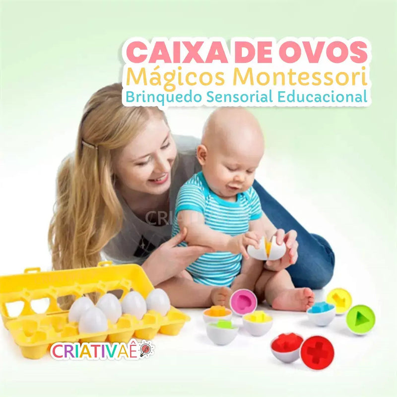 Caixa de Ovos Mágicos Montessori Brinquedo Sensorial Educacional I&C 3 Criativaê 
