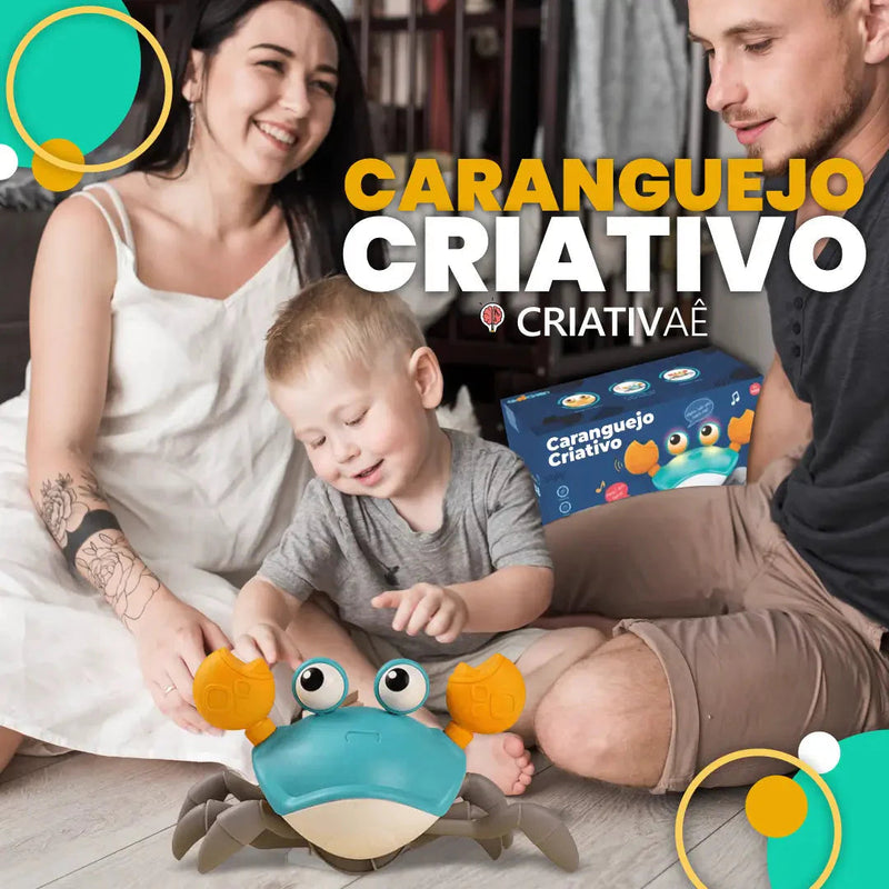 Caranguejo Criativo com Sensor de Obstáculos, Música e Luzes + Brinde I&C 3 Criativaê 