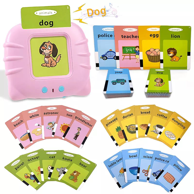 Card Kids™ - Cards Falantes Educacionais para Desenvolvimento Cognitivo e Linguístico - 224 palavras I&C 3 Criativaê ROSA