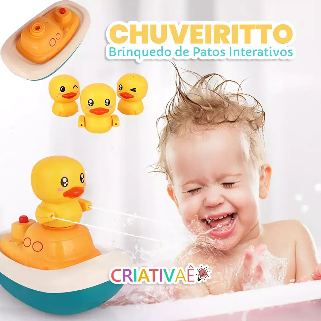 Chuveiritto - Chuveirinho de Patos Interativos + Brinde Exclusivo Criativaê