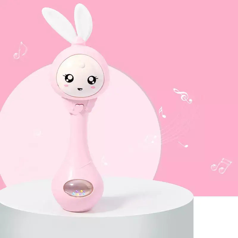 Coelhito Baby - Chocalho Musical Criativo I&C 3 Criativaê ROSA