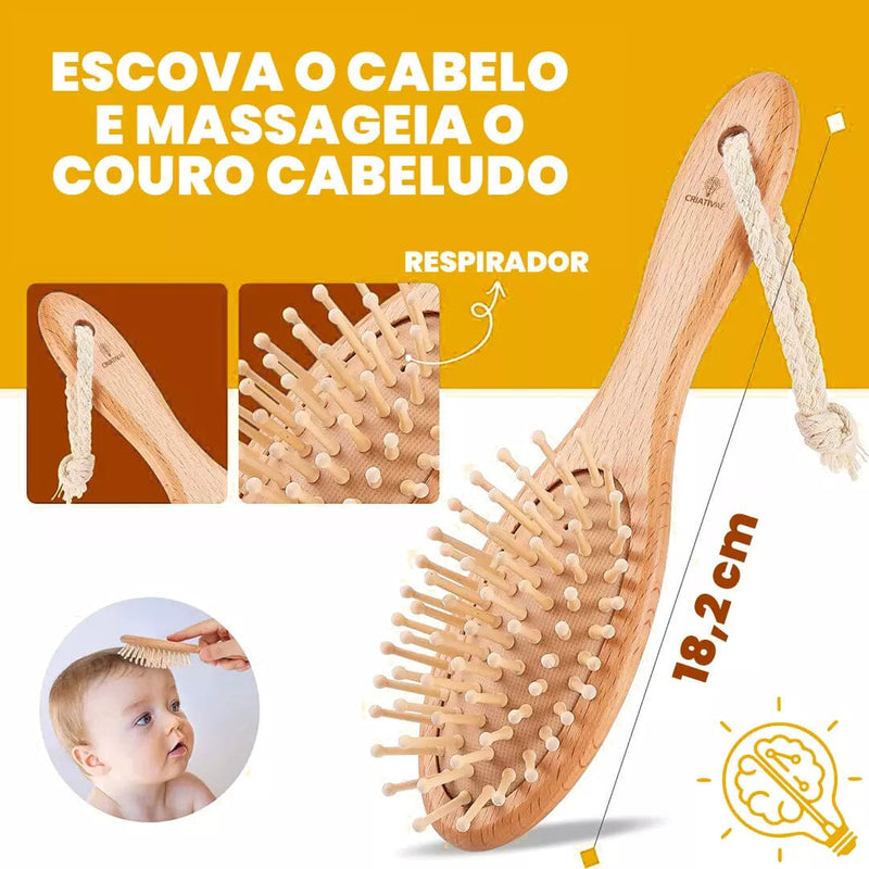 Coomfy - Escova de Lã Natural Super Macia para Bebês I&C 3 Criativaê 