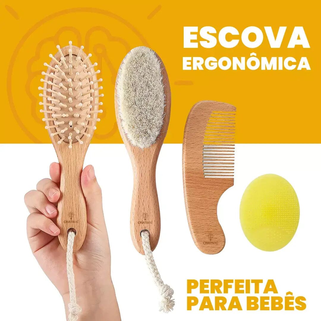 Coomfy - Escova de Lã Natural Super Macia para Bebês I&C 3 Criativaê