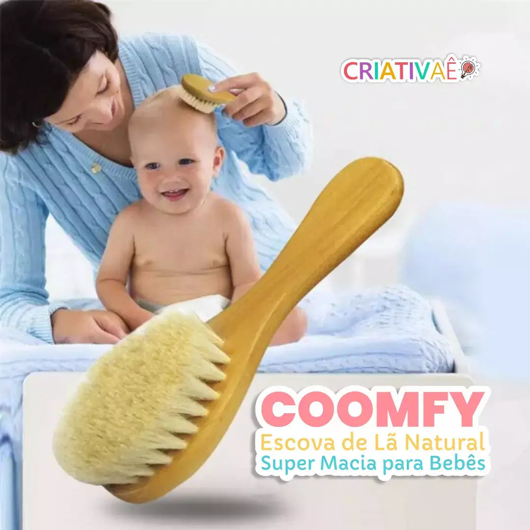 Coomfy - Escova de Lã Natural Super Macia para Bebês I&C 3 Criativaê