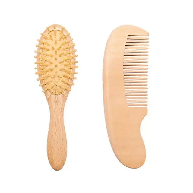 Coomfy - Escova de Lã Natural Super Macia para Bebês I&C 3 Criativaê Massagem + Pente