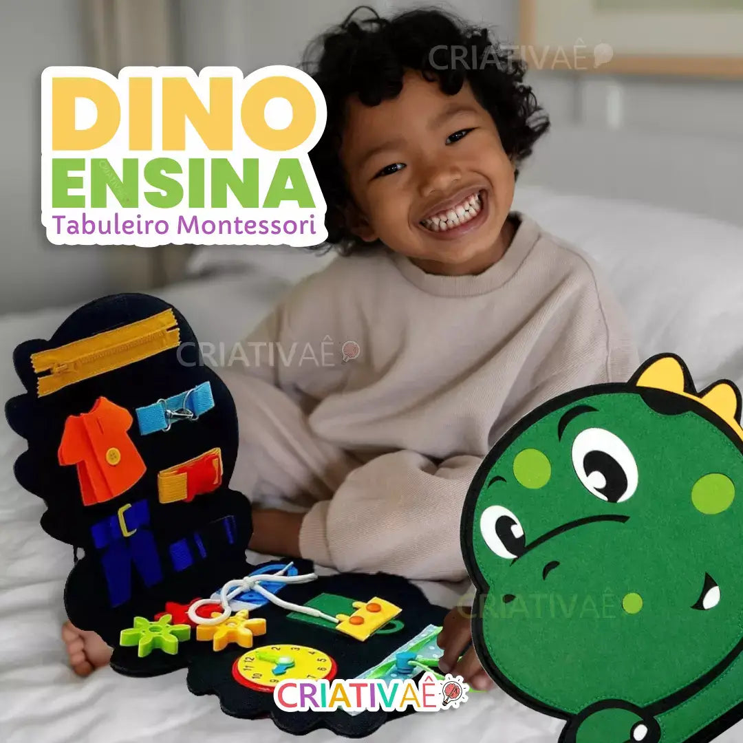Dino Ensina - Tabuleiro Montessori + Brinde Exclusivo 3+ Criativaê