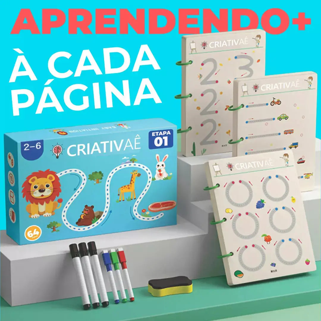 Educa Book - Livro Reutilizável Para Habilidades Motoras Finas I&C 3 Criativaê