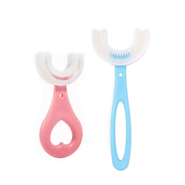 Escova de Dentes Infantil Easy Clean Kids 360° - Criativaê I&C 3 Criativaê KIT 1 Rosa (1 a 6 anos) e 1 Azul (6 a 12 anos)