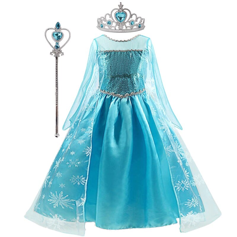 Fantasia Frozen Infantil Criativaê Azul 5 anos