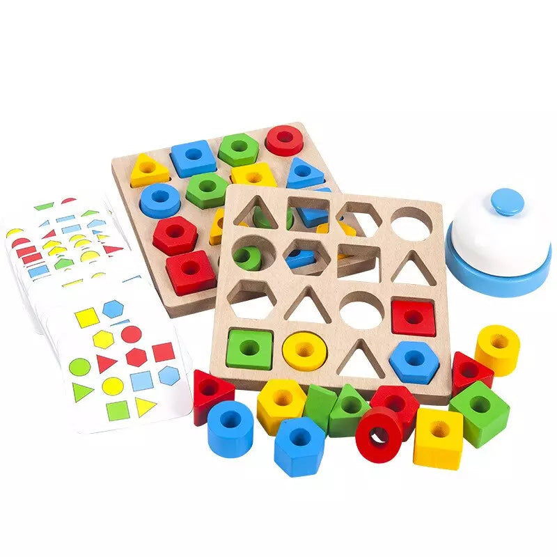 GEOMETRI KIDS™ Criativaê - Brinquedo Educativo de Formas Geométricas + Brinde Exclusivo I&C 3 Criativaê 2 Tabuleiros + Sino + Peças + Cartões (Super Oferta)