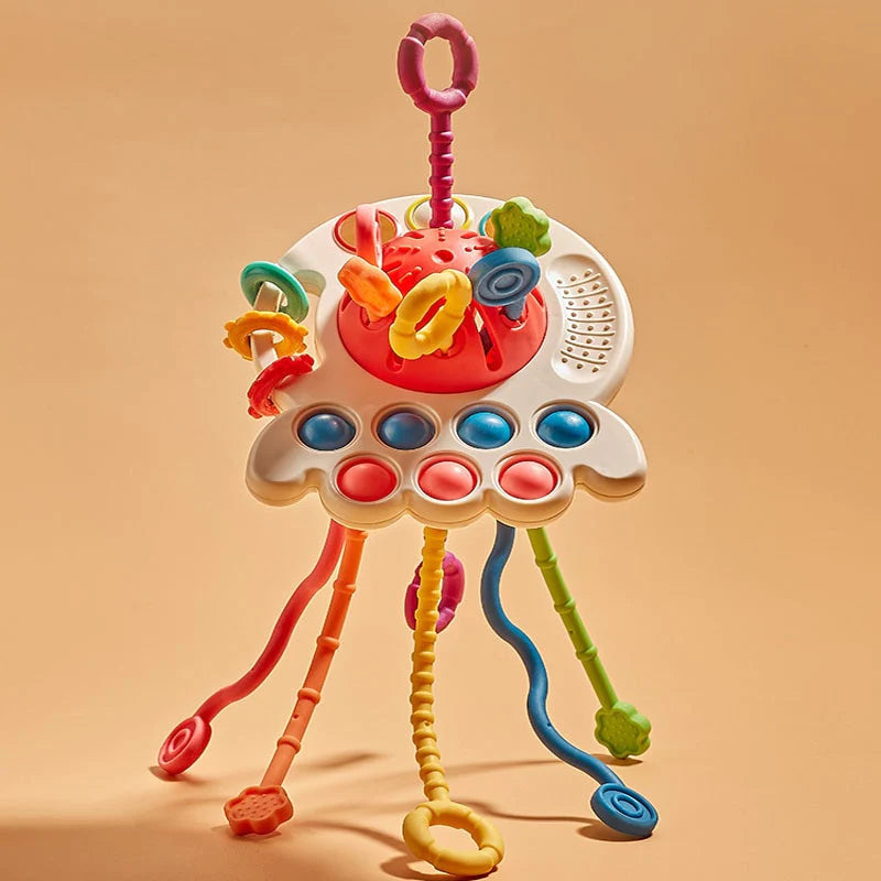 Kids UFO- Brinquedo Sensorial Montessori 3 em 1 I&C 3 Criativaê Vermelho