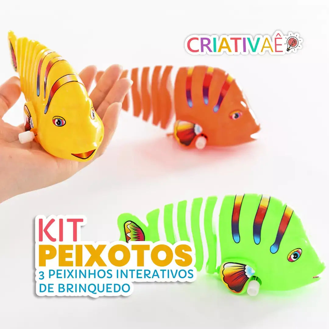 Kit Peixotos - 3 Peixinhos Interativos de Brinquedo Criativaê
