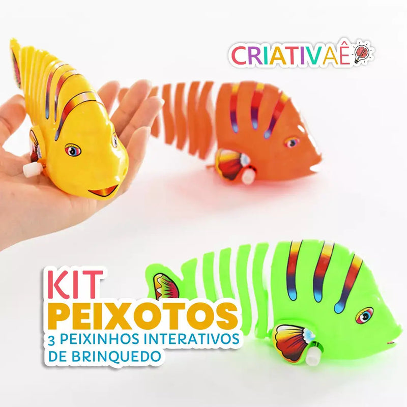 Kit Peixotos - 3 Peixinhos Interativos de Brinquedo Criativaê 