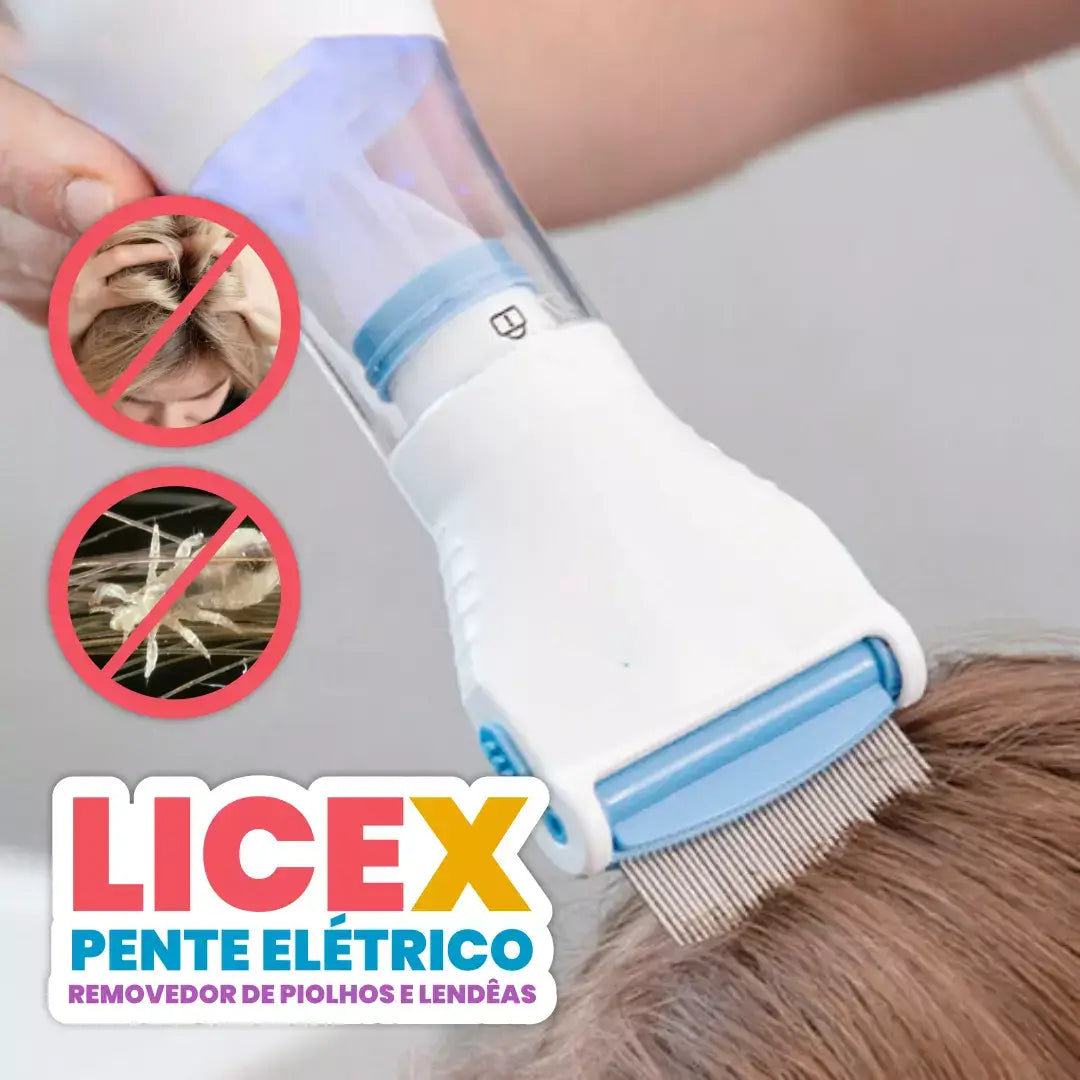 LiceX - Pente Elétrico Removedor de Piolhos e Lêndeas + Brinde Exclusivo Criativaê