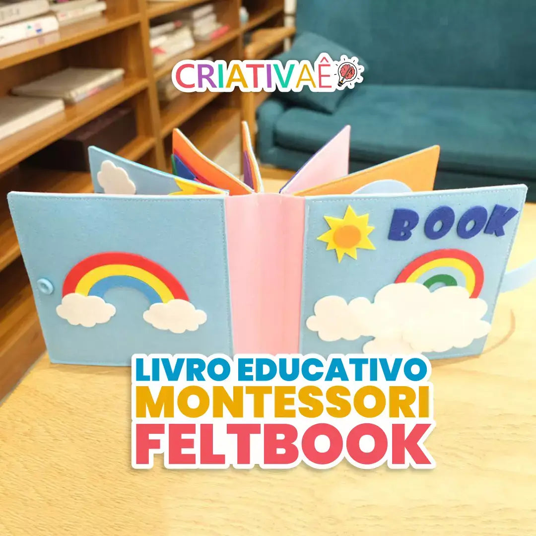 Livro Educativo Montessori - Criativaê FeltBook I&C 3 Criativaê