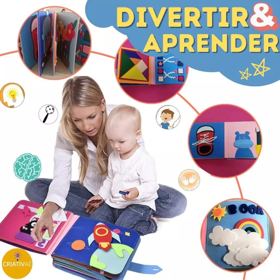Livro Educativo Montessori - Criativaê FeltBook I&C 3 Criativaê