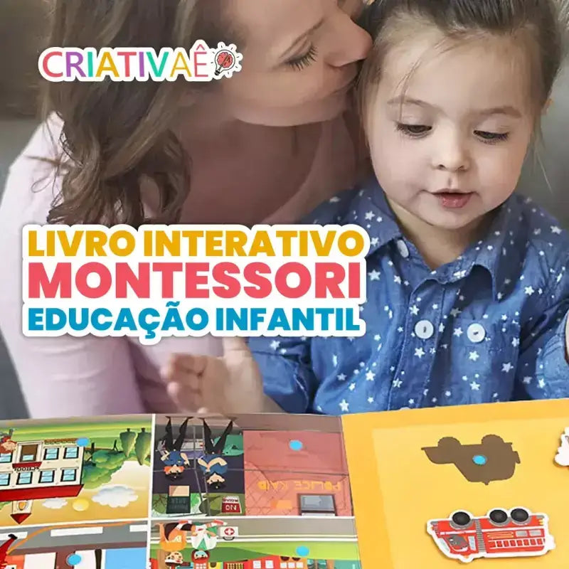 Livro Interativo Montessori Educação Infantil Criativaê QuietBook + Brinde Exclusivo 3+ Criativaê