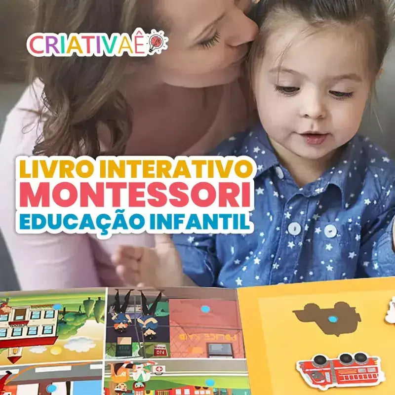 Livro Interativo Montessori Educação Infantil Criativaê QuietBook + Brinde Exclusivo 3+ Criativaê 