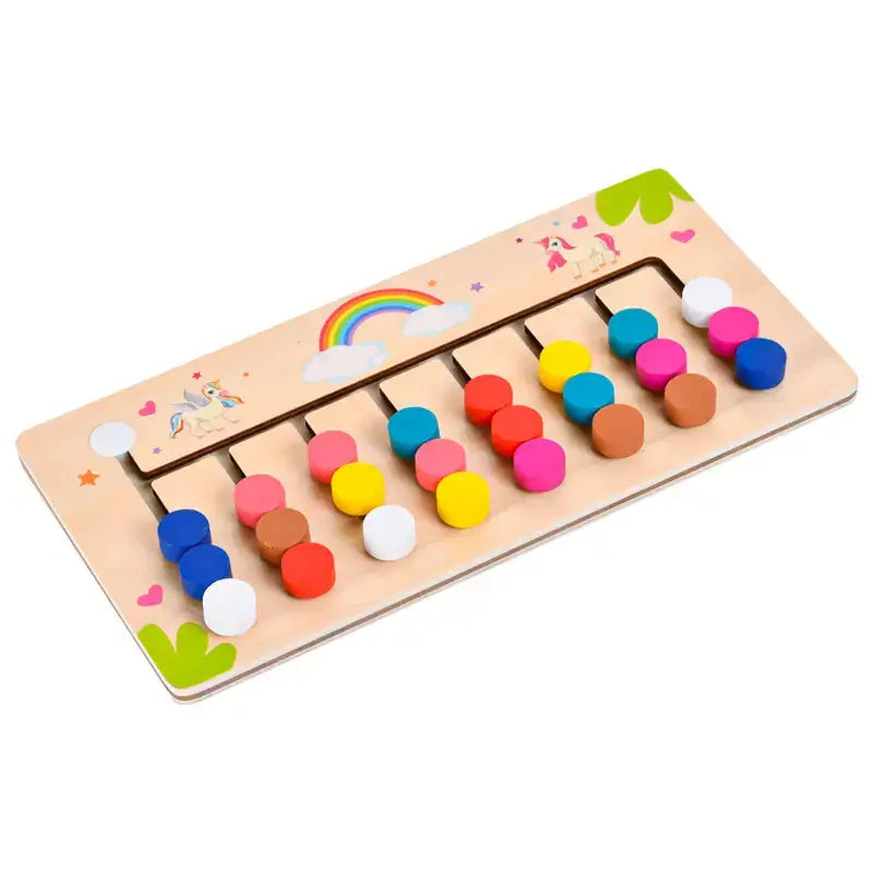 Lógic Cores - Brinquedo de Lógica Montessori de Madeira Educativo + Brinde Exclusivo 3+ Criativaê Grande 