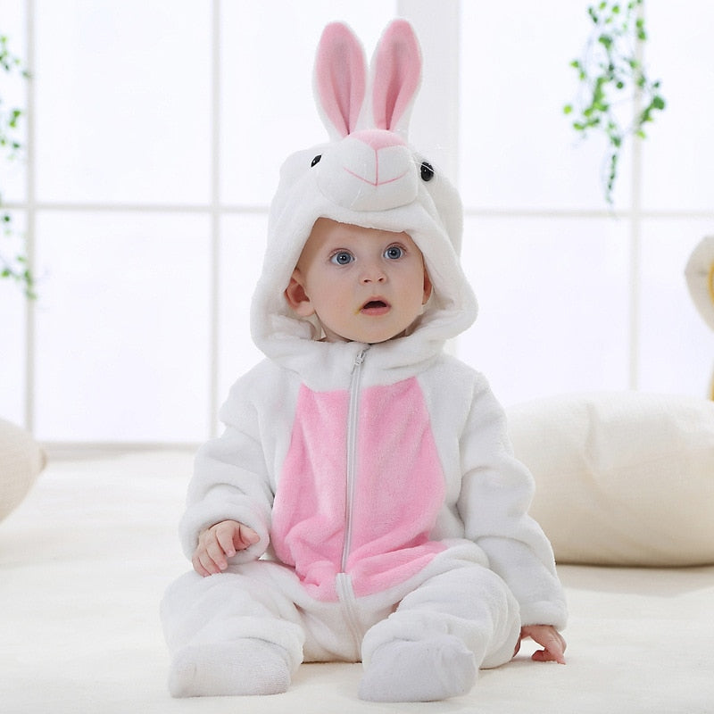 Macacão Baby Bichinhos Criativaê - Tecido Premium Resistente e Antialérgico I&C 3 Criativaê Coelho Branco 0 a 6 meses
