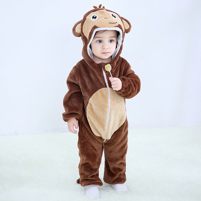 Macacão Baby Bichinhos Criativaê - Tecido Premium Resistente e Antialérgico I&C 3 Criativaê Macaco 0 a 6 meses