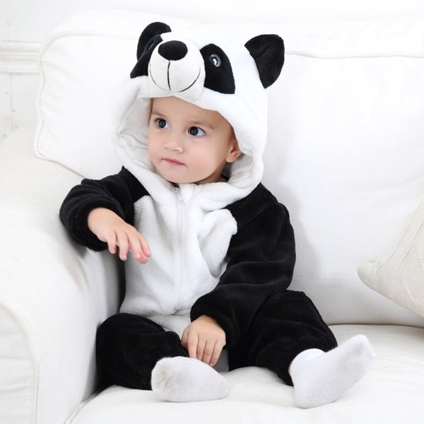 Macacão Baby Bichinhos Criativaê - Tecido Premium Resistente e Antialérgico I&C 3 Criativaê Panda 0 a 6 meses 