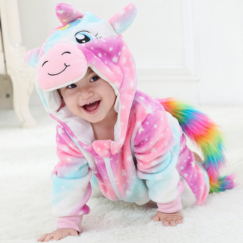 Macacão Baby Bichinhos Criativaê - Tecido Premium Resistente e Antialérgico I&C 3 Criativaê Unicórnio arco-íris 0 a 6 meses