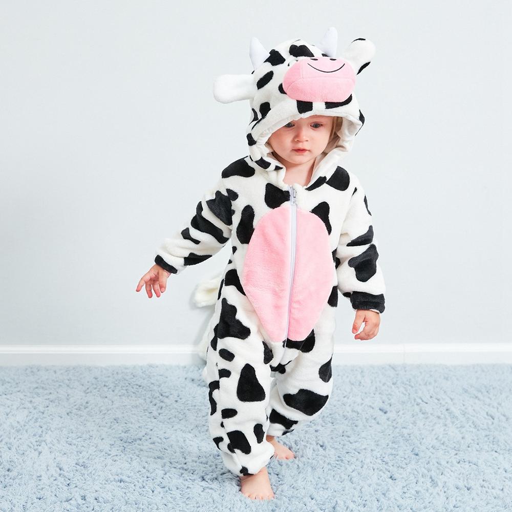 Macacão Baby Bichinhos Criativaê - Tecido Premium Resistente e Antialérgico I&C 3 Criativaê Vaquinha 0 a 6 meses