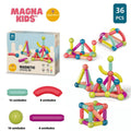 Magna Kids - Conjunto de Bolas e Hastes Magnéticas Criativaê I&C 3 Criativaê 36 Peças 