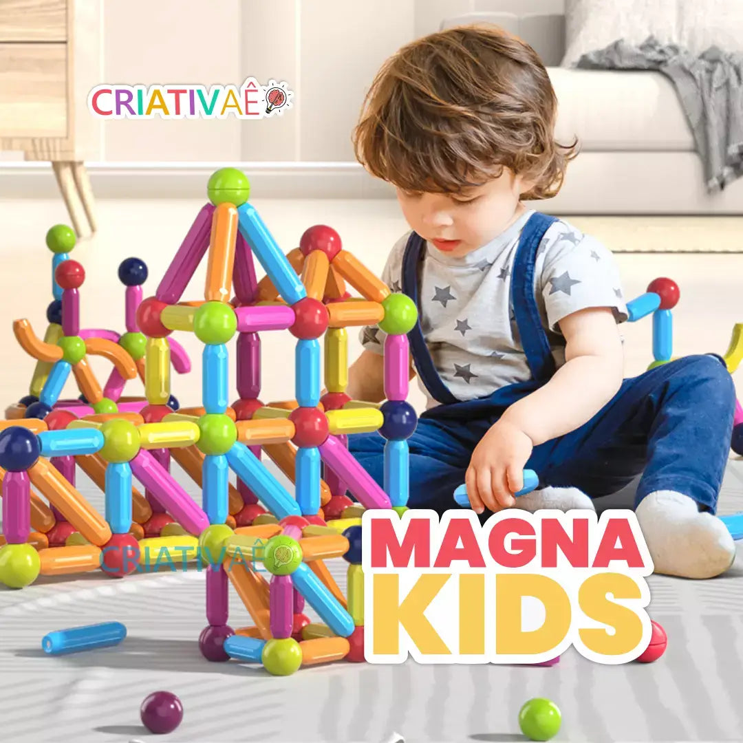 Magna Kids - Conjunto de Bolas e Hastes Magnéticas Criativaê I&C 3 Criativaê