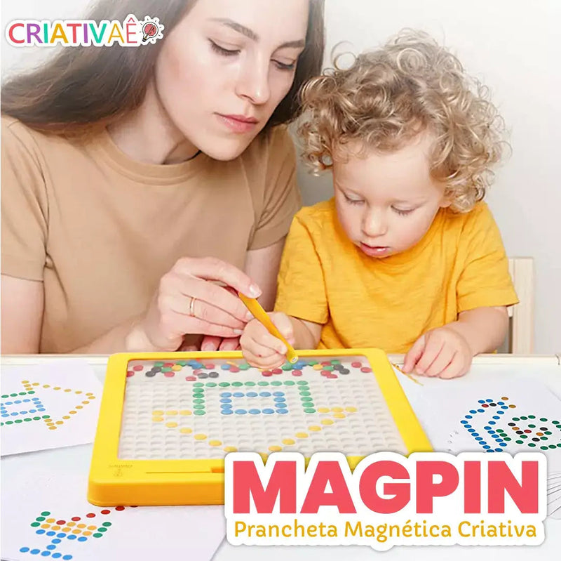 Magpin - Prancheta Magnética com pins coloridos para criar formas Criativaê 