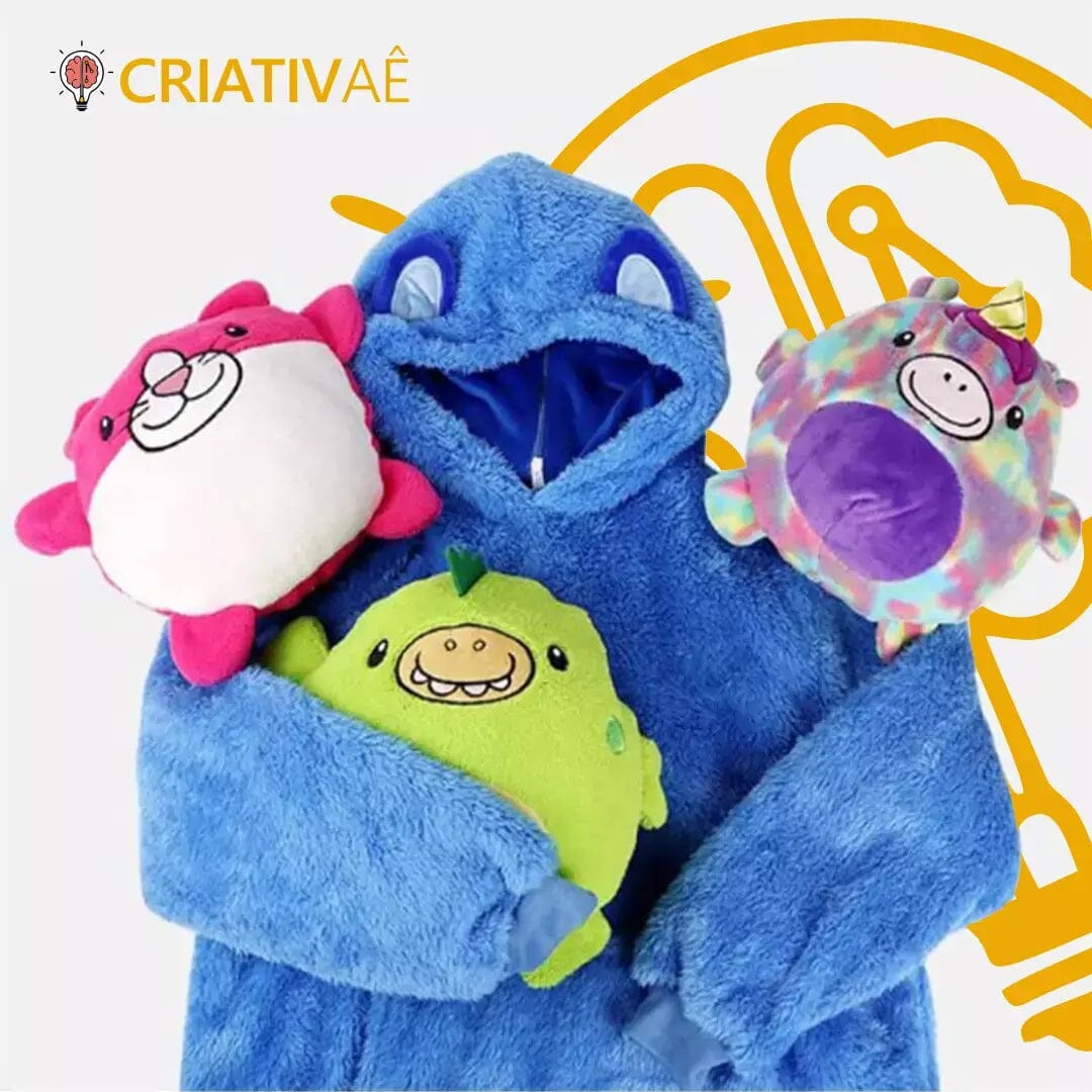 Moletom Infantil Bichinhos - Feito de Lã, Antialérgico e com Capuz I&C 3 Criativaê