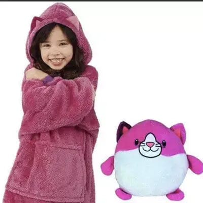 Moletom Infantil Bichinhos - Feito de Lã, Antialérgico e com Capuz I&C 3 Criativaê Gatinho